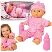 Lean Toys lutka beba s bočicom i zvučnim efektima - Roza