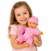 Lean Toys lutka beba s bočicom i zvučnim efektima - Roza