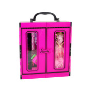 Lean Toys lutka s garderobom i odjećom u koferu