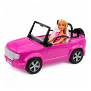 Lean Toys lutka Anlily u kabrioletu s držačem telefona - Rozi
