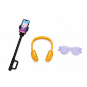 Lean Toys lutka Anlily u kabrioletu s držačem telefona - Rozi