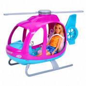 Lean Toys lutka Anlily s velikim helikopterom - Ljubičasti