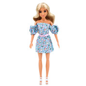 Lean Toys lutka Anlily u cvjetnoj haljini s torbicom - Plava