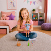 Lean Toys lutka Anlily u cvjetnoj haljini s torbicom - Plava