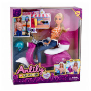Lean Toys lutka Anlily putnica na skuteru s priborom