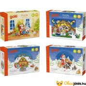 Goki puzzle - mini božićna drvena slagalica, 24 dijela