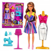 Lean Toys lutka Anlily krojačica sa šivaćim strojem i krojačkom lutkom